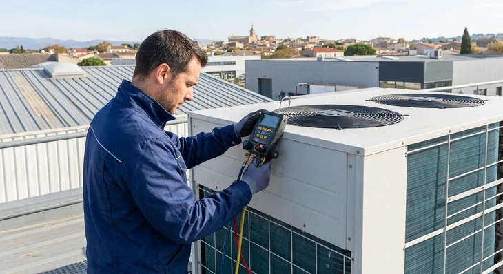 Chambre froide commerciale avec évaporateur mural blanc à double ventilateur installé au plafond
